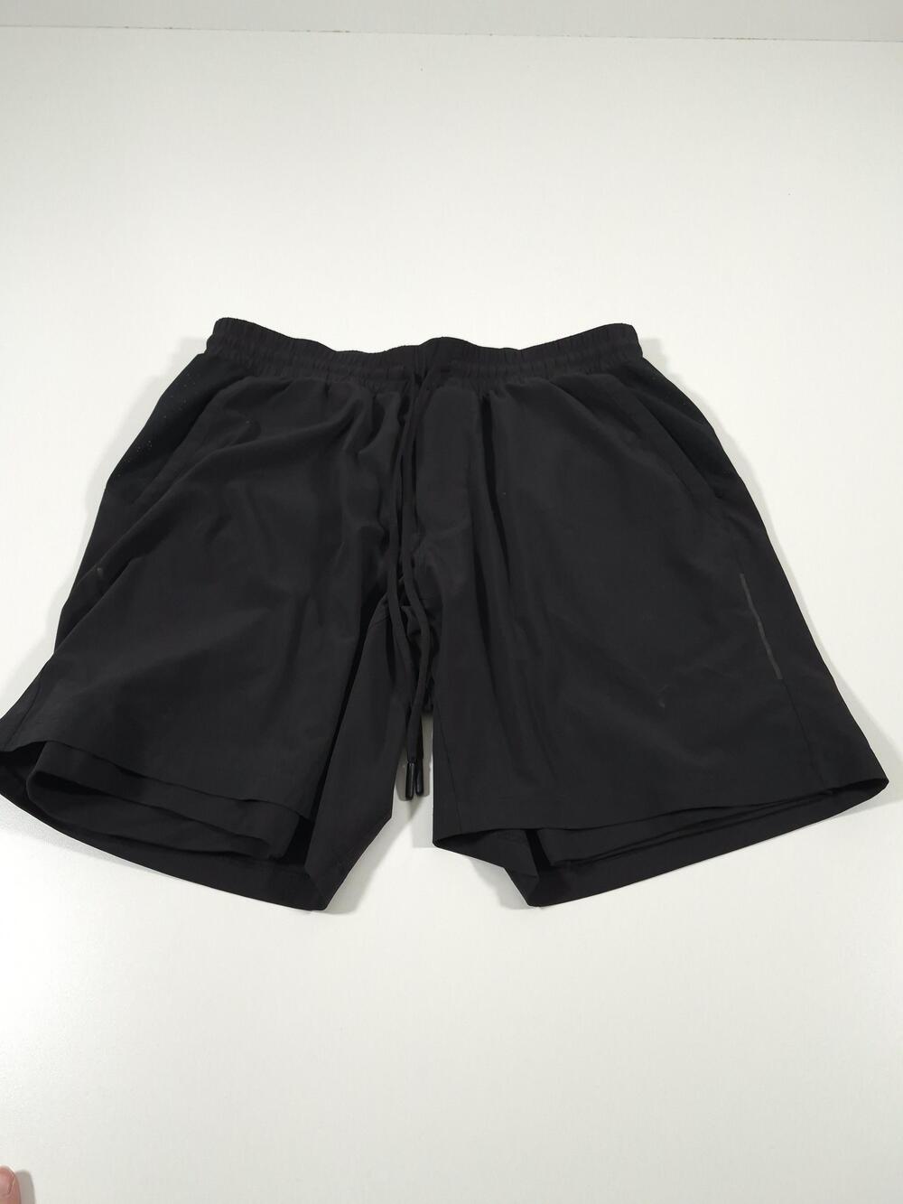 Lululemon Shorts Mens Large Black Lined 7 Inseam Athletic Running Training Gym